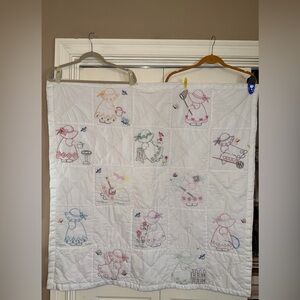 Hand Made Children’s Baby Child little Dutch Girl Quilt Hand Embroidered